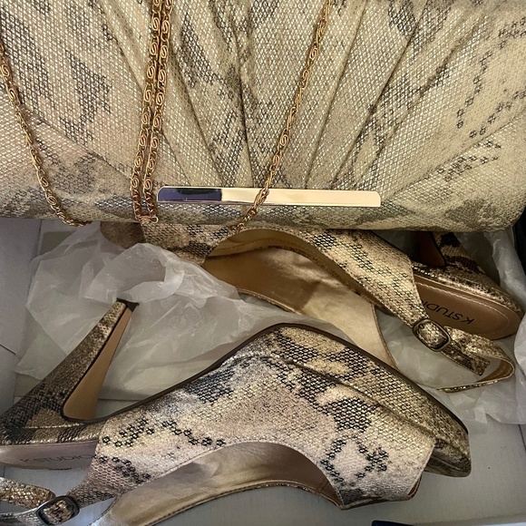 Matching K Studio heels and clutch purse - Picture 1 of 5